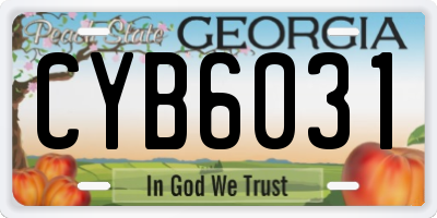 GA license plate CYB6031