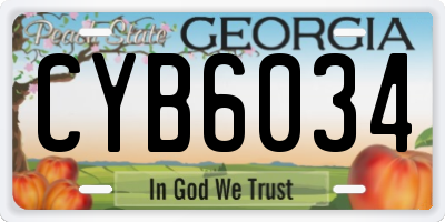 GA license plate CYB6034