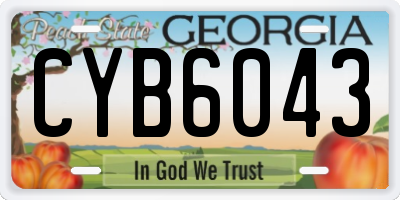GA license plate CYB6043