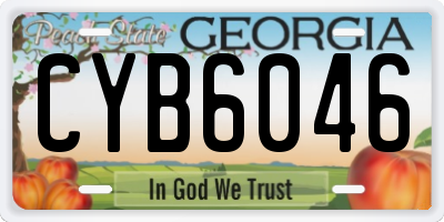 GA license plate CYB6046