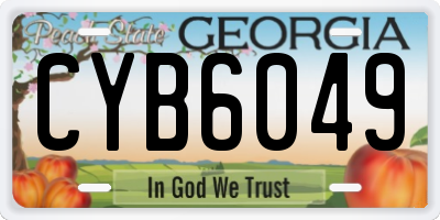 GA license plate CYB6049