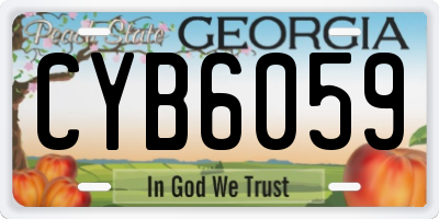 GA license plate CYB6059