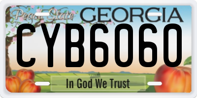GA license plate CYB6060