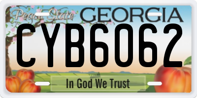 GA license plate CYB6062
