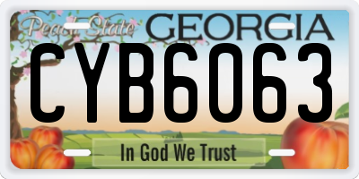 GA license plate CYB6063