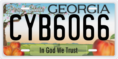 GA license plate CYB6066