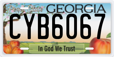 GA license plate CYB6067