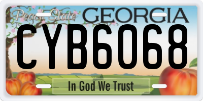 GA license plate CYB6068