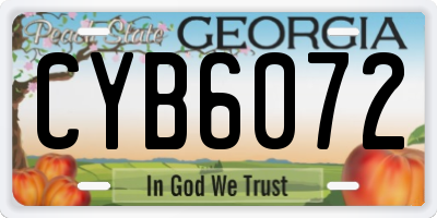 GA license plate CYB6072