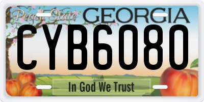 GA license plate CYB6080