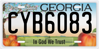 GA license plate CYB6083