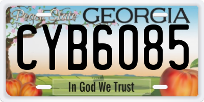 GA license plate CYB6085