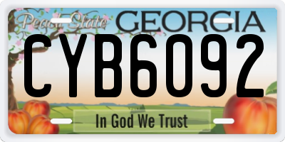 GA license plate CYB6092