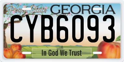 GA license plate CYB6093