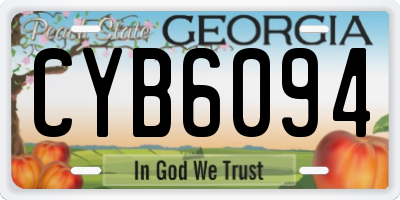 GA license plate CYB6094