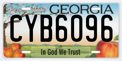 GA license plate CYB6096