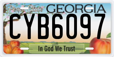 GA license plate CYB6097