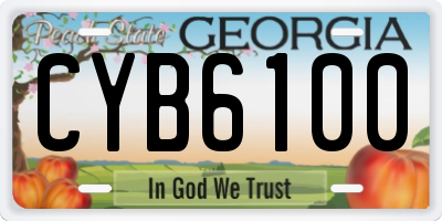 GA license plate CYB6100