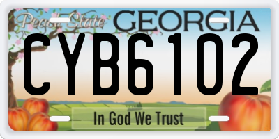 GA license plate CYB6102