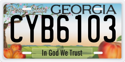 GA license plate CYB6103