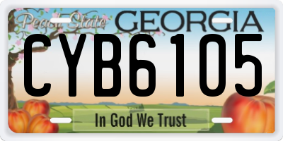 GA license plate CYB6105