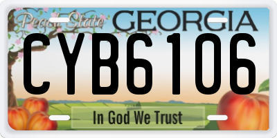 GA license plate CYB6106