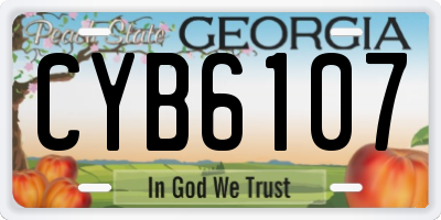 GA license plate CYB6107