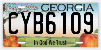 GA license plate CYB6109