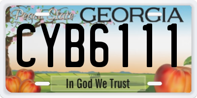 GA license plate CYB6111
