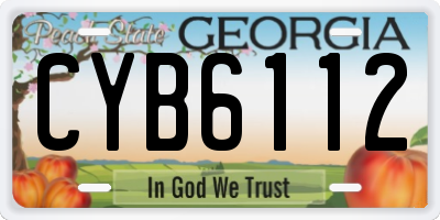 GA license plate CYB6112