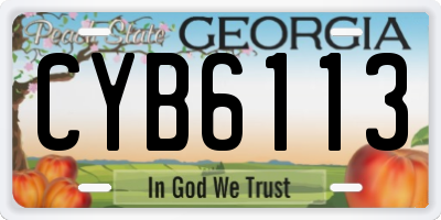 GA license plate CYB6113