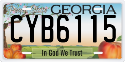 GA license plate CYB6115
