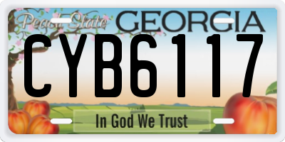 GA license plate CYB6117