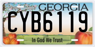 GA license plate CYB6119