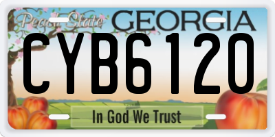 GA license plate CYB6120