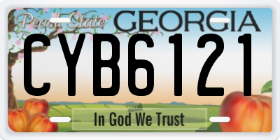 GA license plate CYB6121