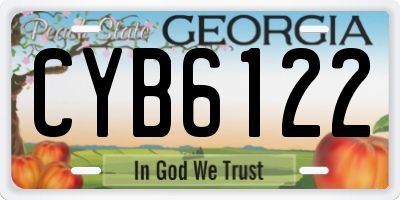 GA license plate CYB6122