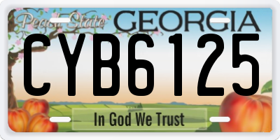 GA license plate CYB6125