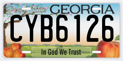 GA license plate CYB6126