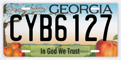 GA license plate CYB6127