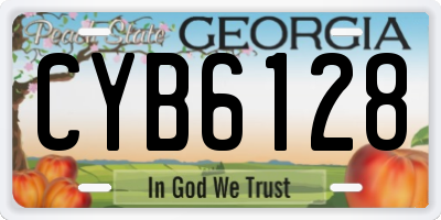 GA license plate CYB6128