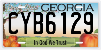 GA license plate CYB6129