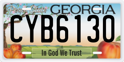 GA license plate CYB6130