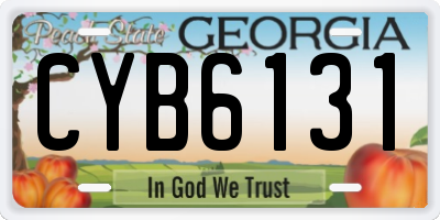 GA license plate CYB6131
