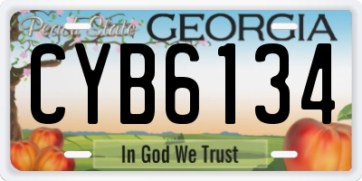 GA license plate CYB6134