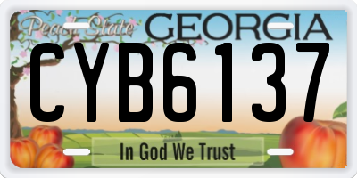 GA license plate CYB6137