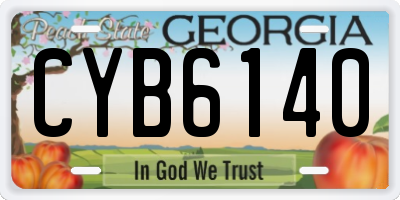 GA license plate CYB6140