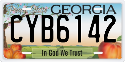 GA license plate CYB6142