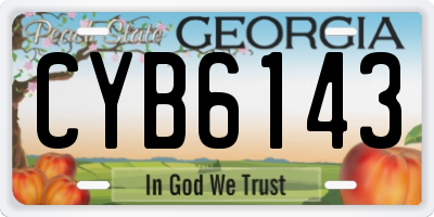 GA license plate CYB6143