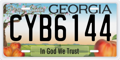 GA license plate CYB6144